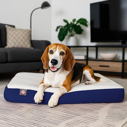 Majestic Pet 34x24x3 Inch Blue Orthopedic Memory Foam Rectangle Dog Bed – Medium Size Crate Dog Bed for Dogs with Joint Pain, Arthritis – Durable Pet Mattress with Egg Crate Foam, Washable Cover