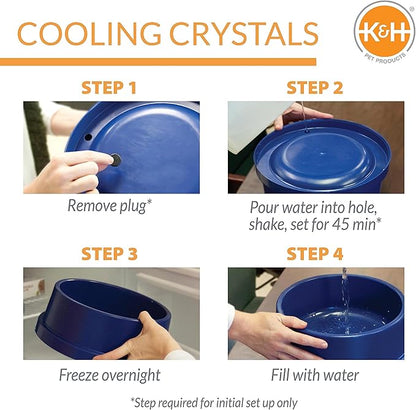 K&H Pet Products Coolin' Dog Water Bowl, Summer Cooling Water Bowl for Small, Medium & Large Dogs & Cats, Indoor Outdoor Insulated Ice Cold Pet Dish to Keep Pets Hydrated - 96 Ounces Chill Blue