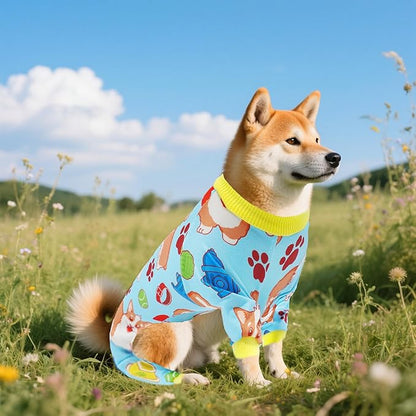 2PCS Dog Pajamas for XXL Sized Dog Pjs Clothes Puppy Onesies Outfits Pet Jammies Boy Girl Male Female Apparel Soft Strechy Paw Bone XXL