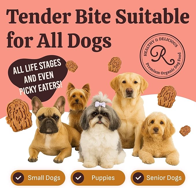 Rondi's Kitchen Lilly's Littles Organic Tender Dog Treats - Natural Doggie Cookie for Small Dogs, Puppy, Senior, Training - Human Grade Superfood Biscuit with Bone Broth - Chicken & Sweet Potato