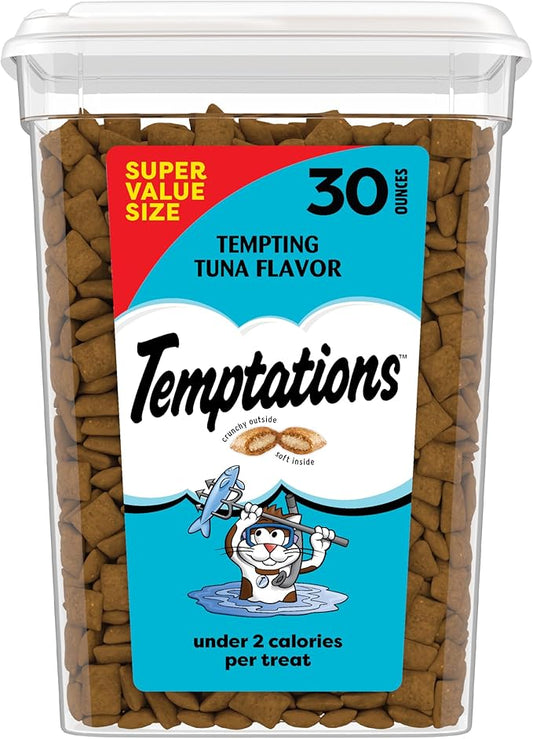 Temptations Cat Treats Classic Crunchy and Soft Cat Treats, Tempting Tuna Flavor, 30 oz. Tub