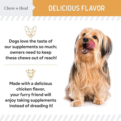 Omega 3 Fish Oil for Dogs -360 Soft Chew Omega Treats for Skin and Coat -Salmon Oil Blend of Essential Fatty Acids, Vitamins, Antioxidants, Minerals -Made in USA (2 Packs of 180, Chicken Flavor)