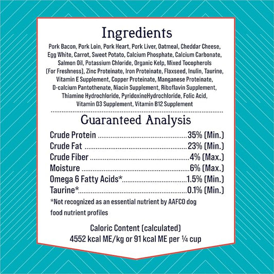 Stewart Freeze Dried Dog Food Topper, PuffTops, Bacon & Cheese, 6 Ounce Resealable Pouch, Flavor Enhancing Meal Topper or Dog Treat, Made in USA