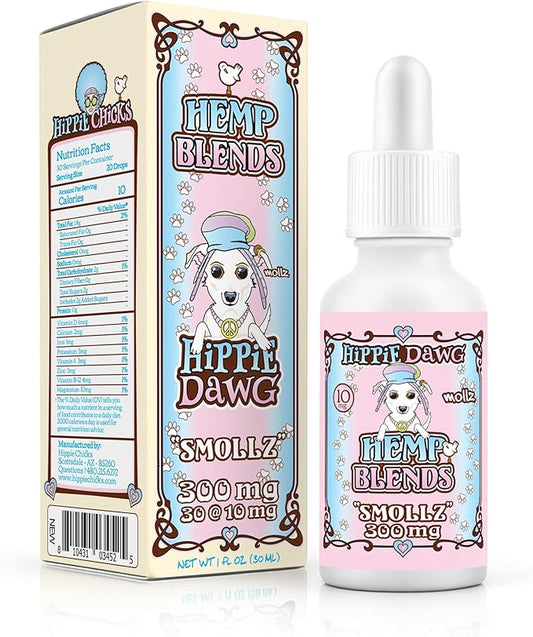 Hippie Dawg Smallz Hemp Oil for Small Dogs (5-25 lbs) - Advanced Hip and Joint Support with Glucosamine, Collagen, Bromelain & Omega 3 6 9 - Natural Pet Tincture for Mobility & Comfort - 1oz
