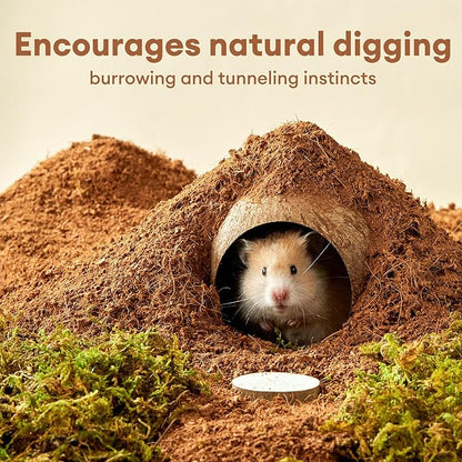 BUCATSTATE 5L Natural Coco Fiber Hamster Bedding, Soft Natural Coco Fiber Substrate for Small Pets & Dwarf Syrian Hamsters, Gerbils, Mice, Low-dust Hamster Hamsters