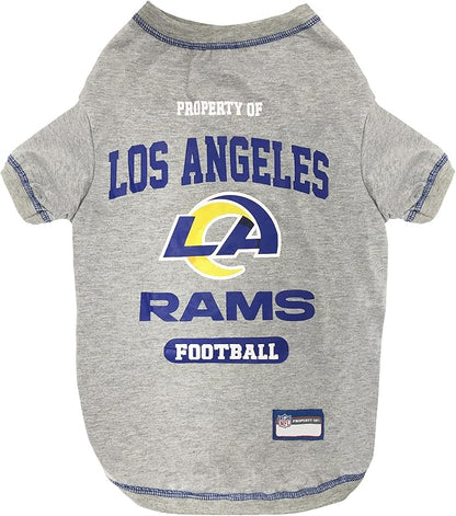 NFL Los Angeles Rams Dog T-shirt X-Large. - Licensed Shirt for Pets Team Colored with Team Logos- Premium Stretchable Materials for the comfort of your Dog & Cat