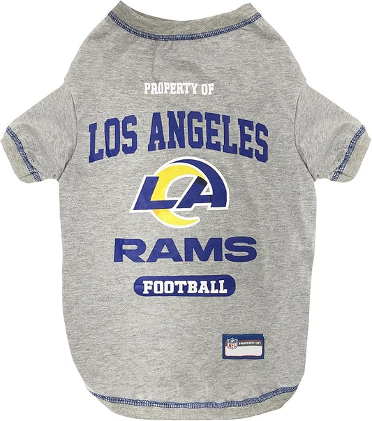 NFL Los Angeles Rams Dog T-shirt X-Large. - Licensed Shirt for Pets Team Colored with Team Logos- Premium Stretchable Materials for the comfort of your Dog & Cat