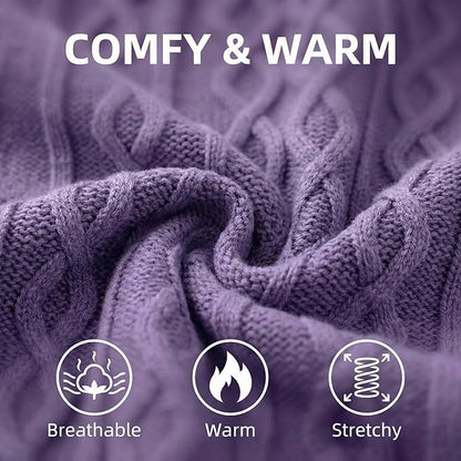 Dog Warm Winter Sweater Pet Clothes Knitwear for Medium Dog for Corgi, West Highland,Schnauzer,Border Collie,Dog Outfits (Purple XL)