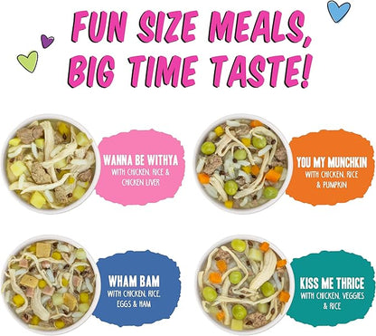 Weruva Best Fido Friend Fun Size Meals for Dogs, Chicken Cup Hookup Variety Pack, 2.75oz Cup, Pack of 8
