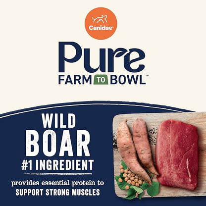 Canidae Pure Farm to Bowl Wild Boar & Garbanzo Bean, Grain-Free Dry Dog Food, Adult, 4lb