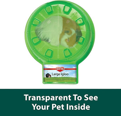 Kaytee Igloo Habitat Hideout for Pet Guinea Pigs, Ferrets, Dwarf Rabbits, Chinchillas, and Other Small Animals, Assorted Colors, Large (Pack of 2)