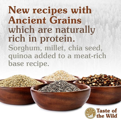 Taste of the Wild with Ancient Grains Ancient Mountain Canine Recipe with Roasted Lamb Dry Dog Food, Made with High Protein from Real Lamb and Guaranteed Nutrients and Probiotics 28lb