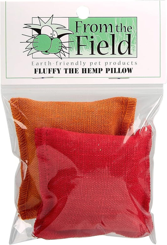 from The Field | 2-Pack Fluffy Hemp Catnip Pillow Toys – Durable, Eco-Friendly, Organic Catnip-Filled Toys for Cats – USA Made, Biodegradable, Natural Hemp Fabric for Safe Play
