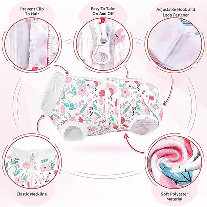 Lukovee Recovery Suit for Dogs, Zipper On Dog Surgery Suit for Female Male Dog, Onesies Bodysuit Prevent Licking Spay Abdominal Wounds Bandages E-Collar Alternative (Pink, XS)