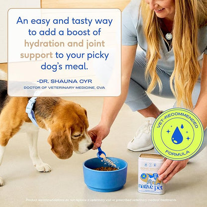 Native Pet Bone Broth for Dogs and Cats - Turkey Bone Broth Powder Dog Food Toppers for Picky Eaters - Provides Extra Nutrition for Joint Strength, Immune Support & Heart Health - 96 Scoops
