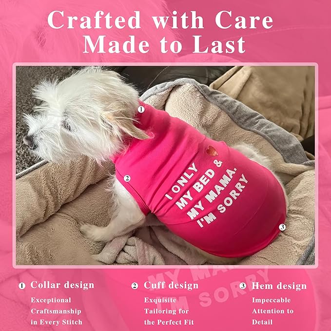 Stylish Cotton Dog Shirt with Print, Soft & Breathable, All-Season Comfort, Fits Most Breeds - Perfect Pet Apparel for Small, Medium, Large Dogs.Rosered&xs