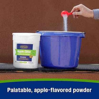 Farnam Apple Elite Horse Electrolytes Powder Supplement, Replaces Vital Minerals, Encourages Hydration, Sugar-Free, Contains Sodium, Potassium, Calcium & Magnesium, Apple Flavored, 5 lb