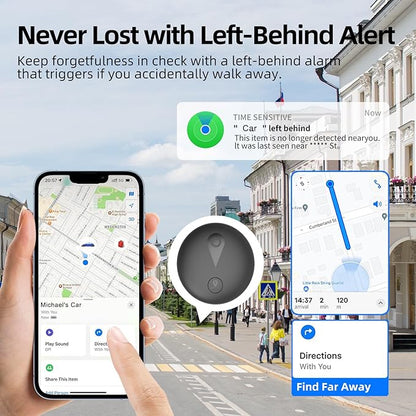Undetectable GPS Tracker for Vehicles - Real-Time Tracking, No Monthly Fee/No SIM Card, Works with iOS Find My | Mini Hidden Magnetic GPS Locator, Ultra-Slim, IP68 Waterproof, 12-Month Working Time
