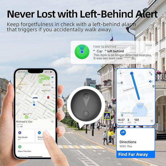 Undetectable GPS Tracker for Vehicles - Real-Time Tracking, No Monthly Fee/No SIM Card, Works with iOS Find My | Mini Hidden Magnetic GPS Locator, Ultra-Slim, IP68 Waterproof, 12-Month Working Time