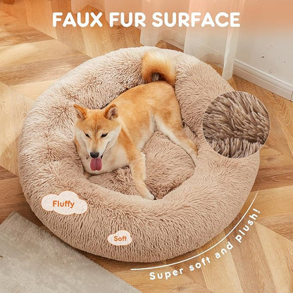 Sweetcrispy Orthopedic Dog Bed, Memory Foam Puppy Sleeping Sofa for Medium Pets with Washable Removable Cover Non-Slip Base Waterproof Liner Egg Crate, Classic Brown, 28" L x 23" W x 6.5" Th