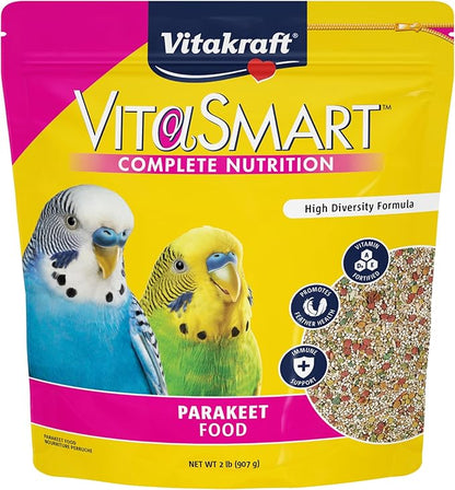 Vitakraft Vita Smart Gourmet Parakeet Food - Vitamin-Fortified - Daily Pet Bird Food 2 Pound (Pack of 1)