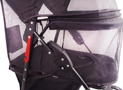 Full-Window pet Stroller 4 Wheels for Cats & Dogs, with Storage Basket,Cup Holder, Travel Puppy/Cats Stroller.