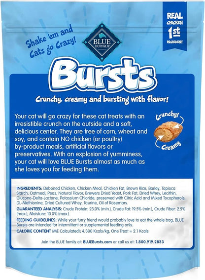 Blue Buffalo Bursts Crunchy & Creamy Cat Treats, Great for Training, Paw-Lickin' Chicken, 5-oz Bag