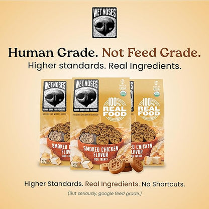 Wet Noses Organic Crunchy Dog Treats – All-Natural, Human-Grade, Non-GMO, Healthy Training & Delicious Snacks for Dogs, for All Dog Sizes & Breeds – Smoked Chicken, 14oz (2 Pack)