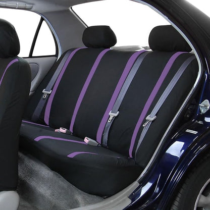 FH Group Car Seat Covers Rear Set Cloth - Car Seat Covers with Removable Headrest,Universal Fit,Automotive SeatCovers,Washable Car SeatCover for SUV,Sedan,Van Purple