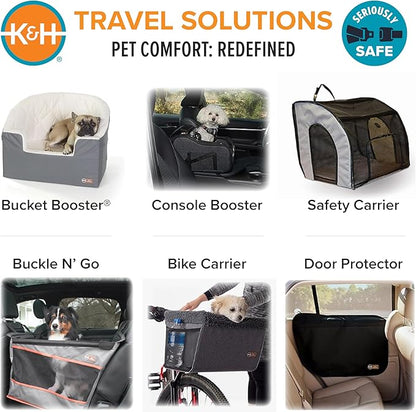 K&H Dog Bike Basket Front Mount, Pet Bike Carrier for Small Dogs & Cats, Bicycle Dog Basket with Safety Leash, Washable Liner, Heavy Duty Metal Frame, Universal Fit, 16x12x10 in