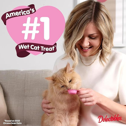 Delectables Lickable Spoon Handheld Wet Cat Treats Made with Real Tuna, Quick & Easy Creamy Puree, Mess Free, Grain-Free, No Added Fillers, No By-Products, No Added Preservatives, Tuna 96ct