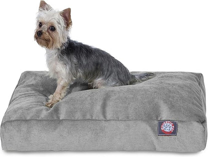 Majestic Pet Shredded Memory Foam Dog Bed Large with Removable Washable Cover – Rectangle Orthopedic Dog Bed–Durable Dog Crate Bed-Flat Dog Bed for Senior Dogs - (44x36) L - Villa - Vintage