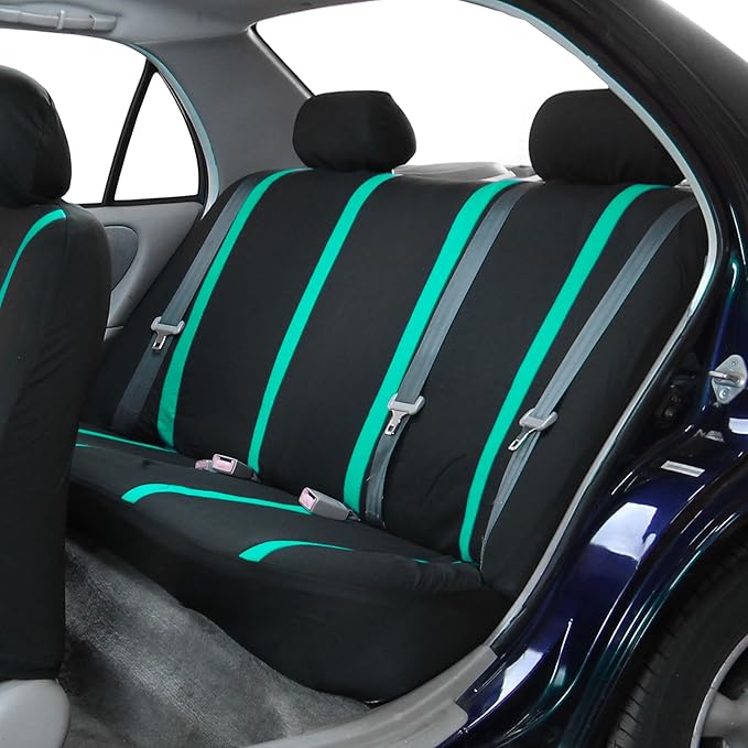 FH Group Car Seat Covers Rear Set Cloth - Car Seat Covers with Removable Headrest,Universal Fit,Automotive SeatCovers,Washable Car SeatCover for SUV,Sedan,Van Mint