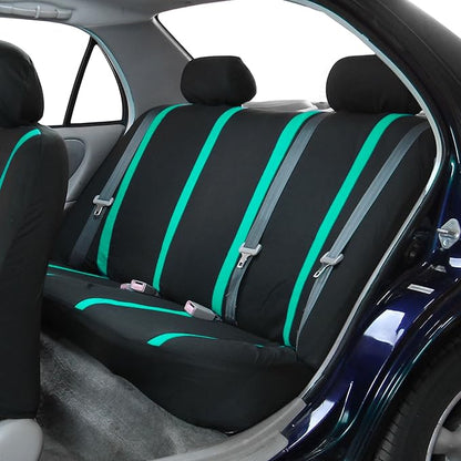 FH Group Car Seat Covers Rear Set Cloth - Car Seat Covers with Removable Headrest,Universal Fit,Automotive SeatCovers,Washable Car SeatCover for SUV,Sedan,Van Mint