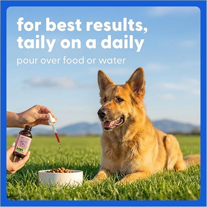 Taily AminoPets Liquid Iron Supplements for Dogs, Cats | Supports Anemia, Low Enery Levels and Lethargy | For Dogs, Puppies, Cats, and Kittens - Made in USA