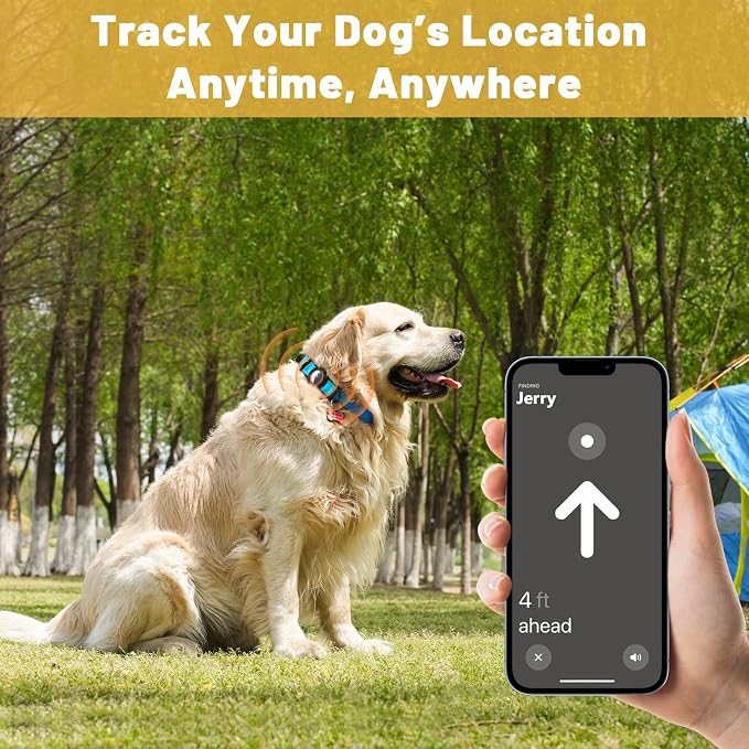 Taglory AirTag Dog Collar with Waterproof Holder for Large Dogs, SkyBlue | Reflective for Night Walks & Low-Light Safety, Track Your Pup Peace of Mind, Adjustable Soft Padded, No More Dangling Tags XL
