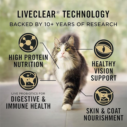 Purina Pro Plan Allergen Reducing, High Protein Cat Food, LIVECLEAR Chicken and Rice Formula - 16 lb. Bag