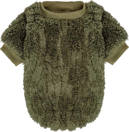 FabriCastle Dog Sweater, 3-Pack Dog Clothes & Coat, Pet Jacket for XXS XS Small Dogs Boy or Girl, Soft and Warm Cat Sweaters Doggy Apparel Costumes Christmas (Dark teal,Army green,Dark grey, XX-Small)