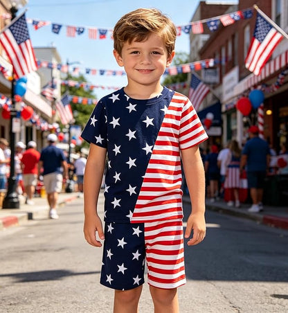 Popshion Boys Pajamas 100% Cotton Toddler Clothes Summer Pjs for Boy Planet Dinosaur Sleepwear Kids Short Sets 2-10 Years