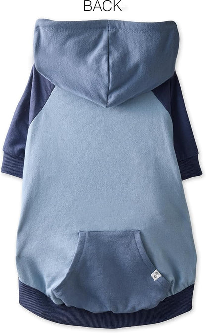 Pet Passion Rocky – The Original Lightweight Hooded Tee 100% Organic Cotton Dog Hoodie Pet Coat Sweater for All Sized Dogs, Original Navy Colorblock, X-Large (55-80 lbs)