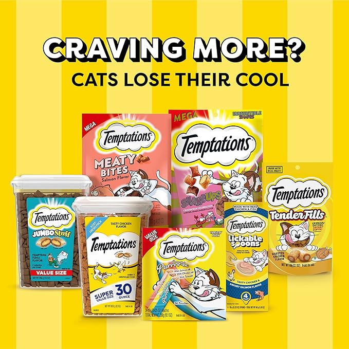 Temptations Cat Treats Classic Crunchy and Soft Cat Treats, Tempting Tuna Flavor, 6.3 oz. Pouch (Pack of 10)