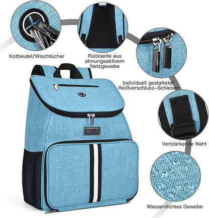 BAGLHER丨Dog Travel Bag, Airline Approved Pet Supplies Backpack, Dog Travel Backpack with 2 Silicone Collapsible Bowls and 2 Food Baskets