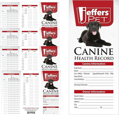 Jeffers Canine Health Records, Five Pack - Health Tracker & Monitor Logbook for Vaccinations, Treatment and Wellness, Includes Owner Info, Veterinary Record Keeper, Dog Care Organizer