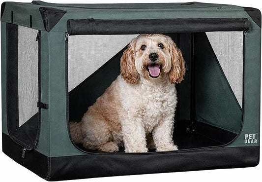 Pet Gear Insta-Fold Soft Crate for Dogs, 30", Deep Pine