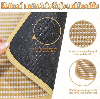 Rabbit Scratching Pad, Sisal Scratching Pad for Bunny, Guinea Pig, Cat. Resting Mats for Cages, Forage Grass Mat Indoor Essentials Accessories