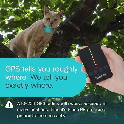 Tabcat V2 Cat & Kitten Tracker - More Accurate Than GPS - No Monthly Fee or Subscription - Includes 2 Homing Tags - Up to 150m Range - Small & Lightweight Tags Perfect to Find Indoor & Outdoor Cats