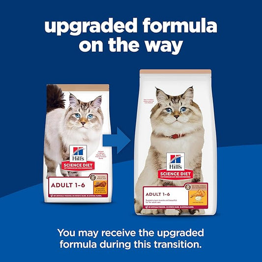 Hill's Science Diet Adult 1-6 No Corn, Wheat or Soy Dry Cat Food, Chicken, 3.5 lb. Bag