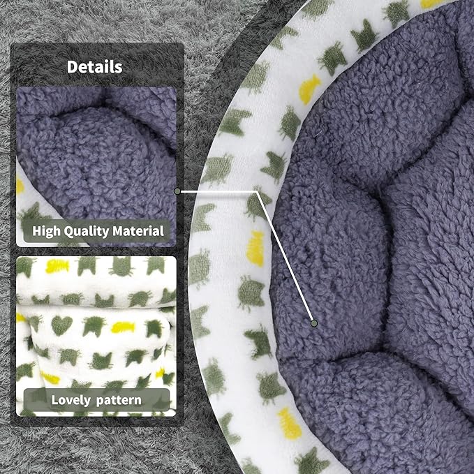 AIWIKIDE Super Soft Small Dog & Cat Bed, Anti-Anxiety Puppy Cuddler, Cozy Round Fluffy Plush Pet Bed, Machine Washable Faux Fur Donut Cuddler, Grey