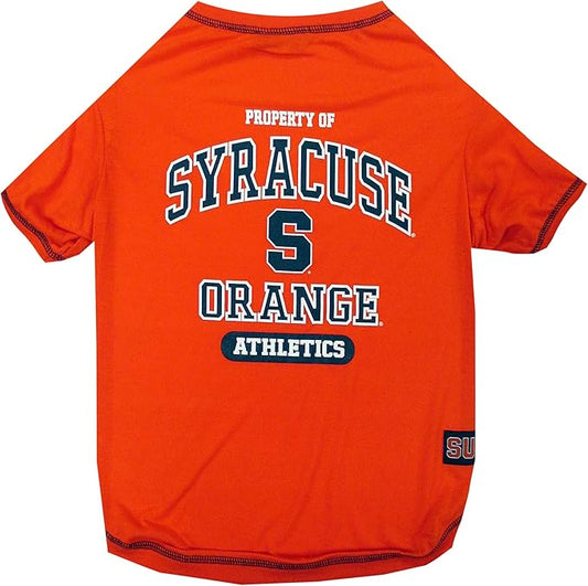 Pets First Collegiate SYRACUSE ORANGE Dog T-Shirt, Medium. - Licensed Shirt for Pets Team Colored with Team Logos.- Premium Stretchable Materials for the Comfrot of your Dog & Cat.