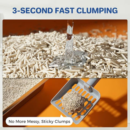 ABCPET Natural Cat Litter Clumping Cat Litter,18 Pounds Mixed Straw Kitty Litter Lightweight Litter,Dust Free and Low Tracking Litter Odor Control Unscented